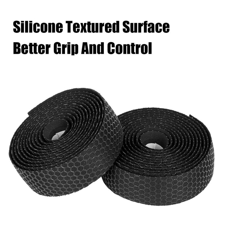 Road Bike Handlebar Tapes EVA Bicycle Bar Tape for Cycling Handle Wraps for Touring Cycling -Black，2 Rolls