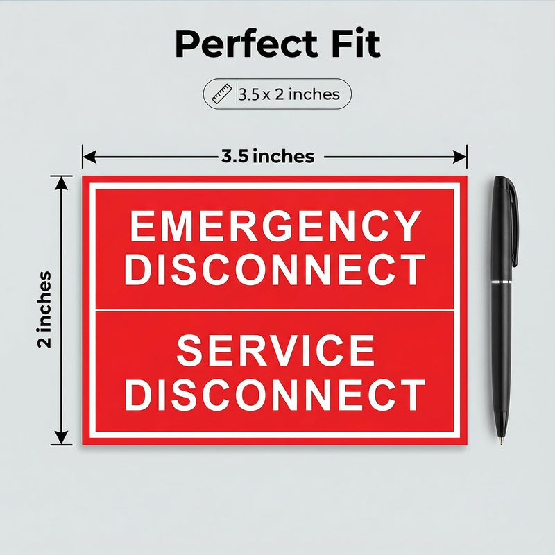 12 Pack Reflective Emergency Disconnect Stickers, Night-Visible Solar Warning Labels NEC Compliant, 5"x 3.5" Waterproof Vinyl Decals for Electrical Panels, Breaker Boxes & PV Rapid Shutdown 12 Pack (Reflective)
