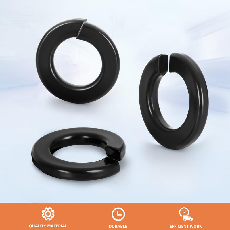 [Australia - AusPower] - 1/4" Lock Washer Spring Lock Washer, Stainless Steel 18-8 (304), Black Finish, 100 PCS 1/4" 