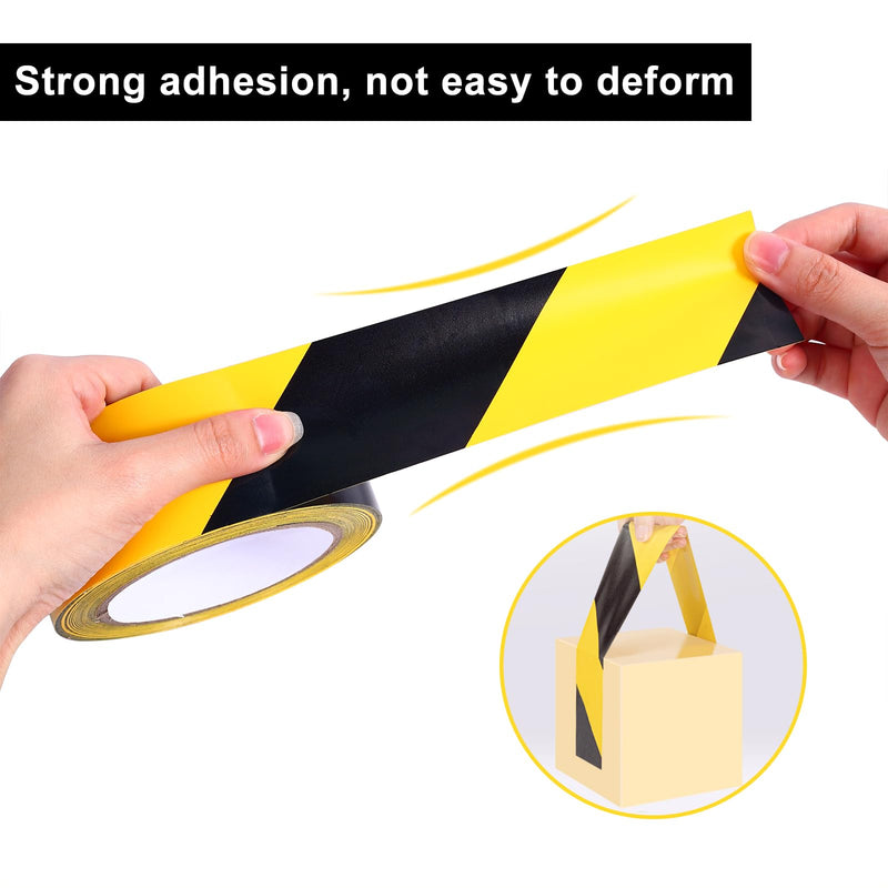 Black & Yellow Safety Tape, 3 Inch x 108FT, Black & Yellow Hazard Warning Stripe Tape, Floor Marking Tape, Strong Adhesive Caution Tape Roll for Walls, Floors, Equipment