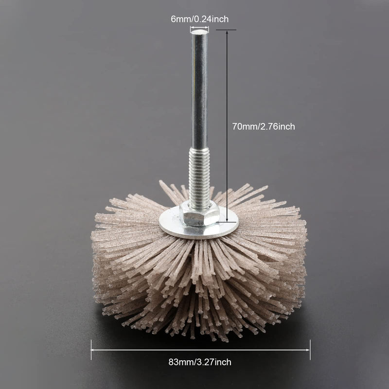 [Australia - AusPower] - Mtsooning 4Pcs 4 Sizes 80# 120# 180# 240# Nylon Wheel Brush, Abrasive Grinding Head with 6mm Threaded Shank Assortment Kit,Sanding Mop Abrasive Wheel for Removing Rust and Painting 
