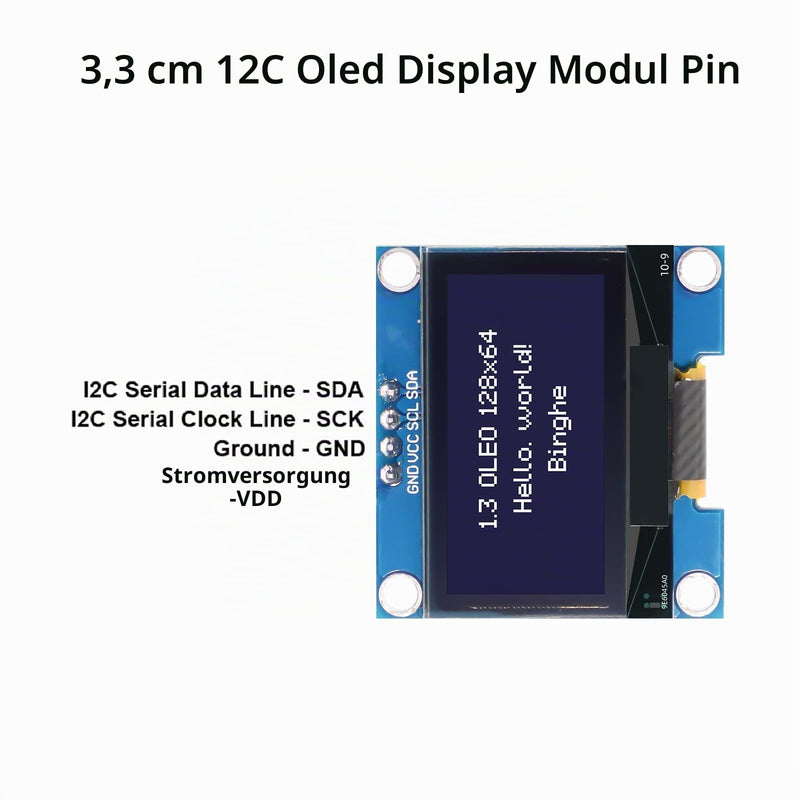 1.3 Inch OLED I2C Display Module Binghe 2 Pieces 1.3 Inch LED OLED Display I2C IIC OLED Display with 1106 Chip 128 x 64 Pixel I2C Screen Display Module with White Characters Compatible with Arduino