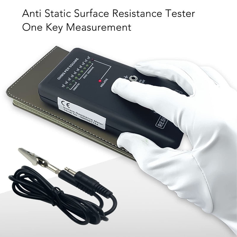 [Australia - AusPower] - Portable Handheld Surface Resistance Tester – Surface Resistivity Meter with Automatic Range & LED Display, Precise Static Detector for Antistatic Coatings & Fabrics, Measures Humidity 5%-90% RH 