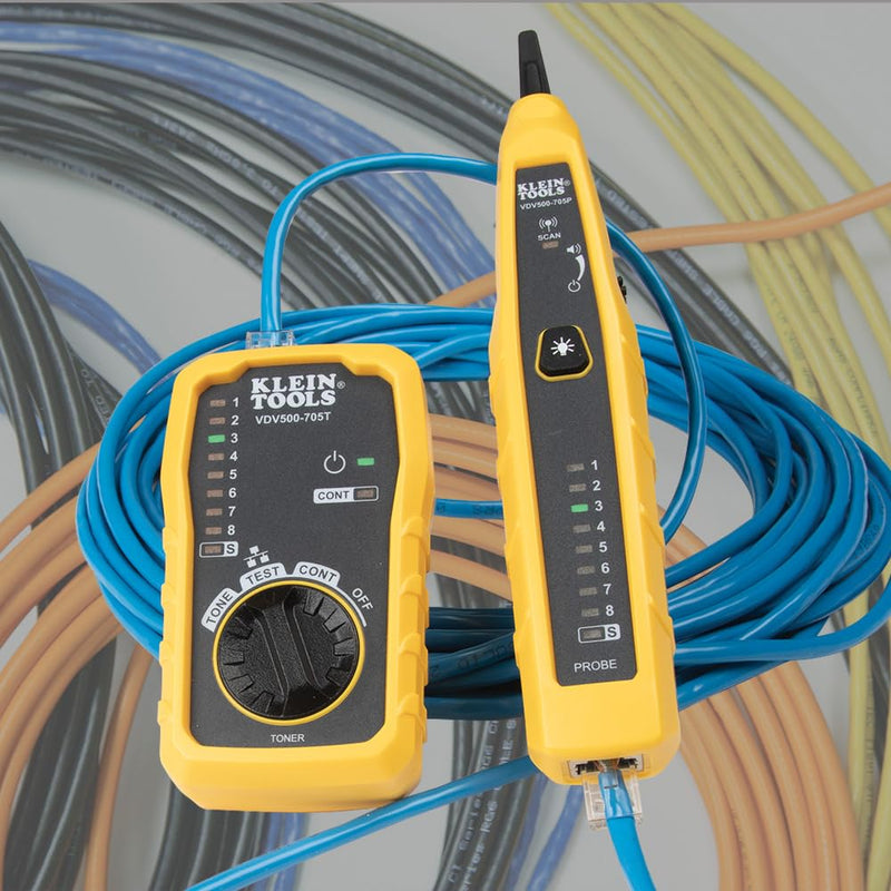 [Australia - AusPower] - Klein Tools VDV500-705 Wire Tracer Tone Generator and Probe Kit for Ethernet, Internet, Telephone, Speaker, Coax, Video, and Data Cables RJ45, RJ11, RJ12 DEVICE Tone & Probe Test and Trace Kit 