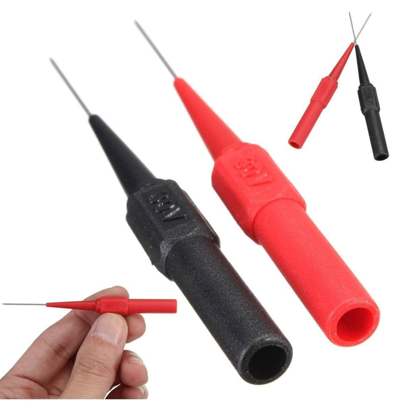 [Australia - AusPower] - TP161RDx5 Insulation Piercing Needle Non-destructive Pin Test Probes,4mm Banana Socket for Car Tester Red/Black 