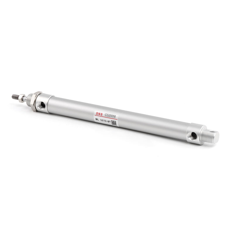 [Australia - AusPower] - SNS Pneumatic 16mm Bore 150mm Stroke NPT1/8 Aluminum Alloy Mini Air Cylinder Double Action MAL16x150 MAL16*150-NPT 