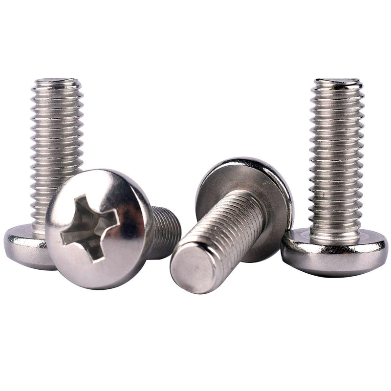 [Australia - AusPower] - 1/4-20 x 5/8" Pan Head Machine Screw Phillips Bolt, 304 Stainless Steel 18-8, Full Thread, Pack of 20 1/4-20 x 5/8" (20 Pcs) 