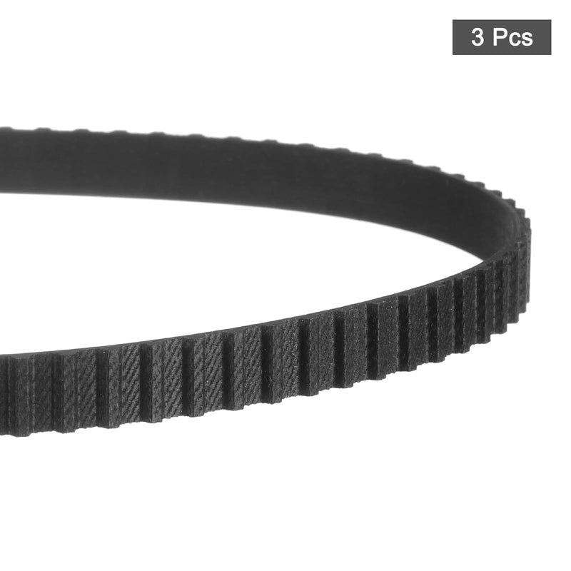 [Australia - AusPower] - uxcell 3Pcs 370XL 037 Timing Belt 185 Teeth Black Cogged Rubber Geared Belt, Width 10mm, Pitch 5.08mm, 3D Printer Timing Belt 3 