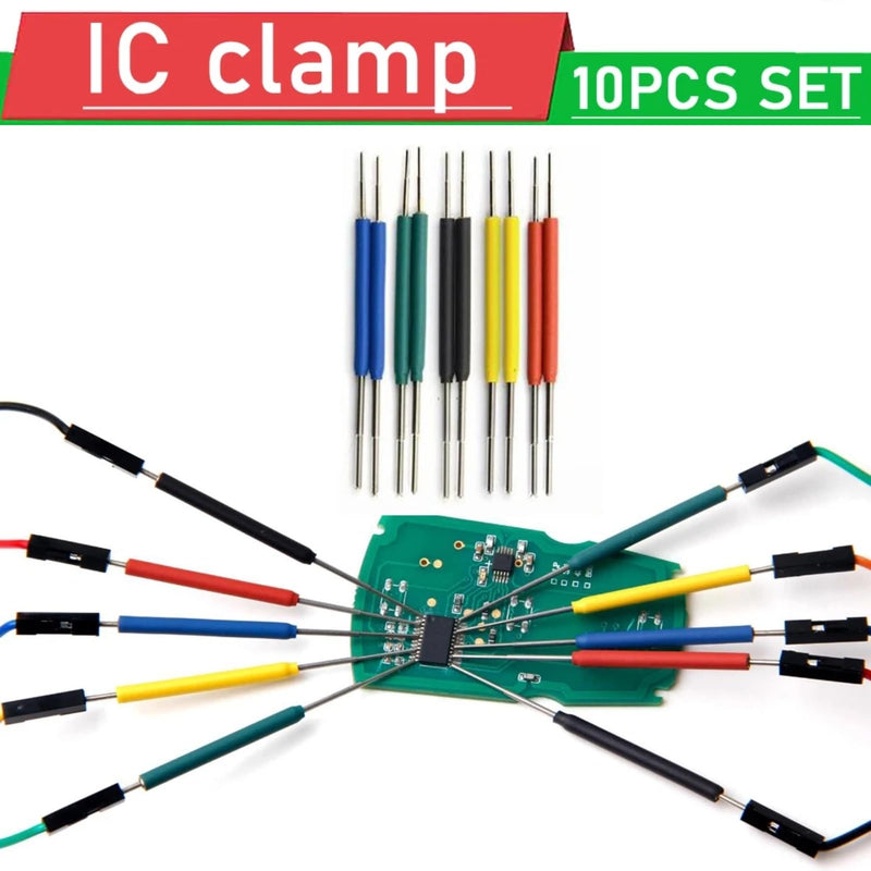 [Australia - AusPower] - Eujgoov 10Pcs Micro IC Hook Clip Mini IC Clamp SOP SOIC Test Leads Clamp Adapter of Multimeter 