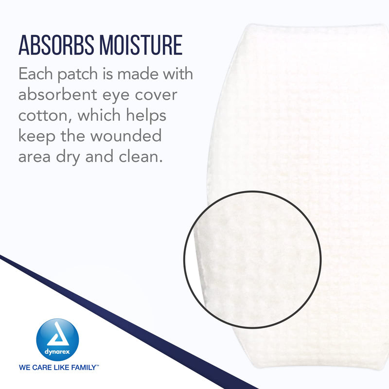 [Australia - AusPower] - Dynarex Sterile Oval Eye Pads - Individually Wrapped Cotton Patches with Mesh Covering - Single Use, Comfortable, Absorbent Sterile Pads for Eyes - 2.63x1.63", 1 Box of 50 