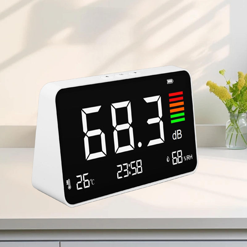 [Australia - AusPower] - 3-in-1 Decibel Meter with LCD Display, 30-130dB Range, Wall Mount and Desktop Sound Level Meter 