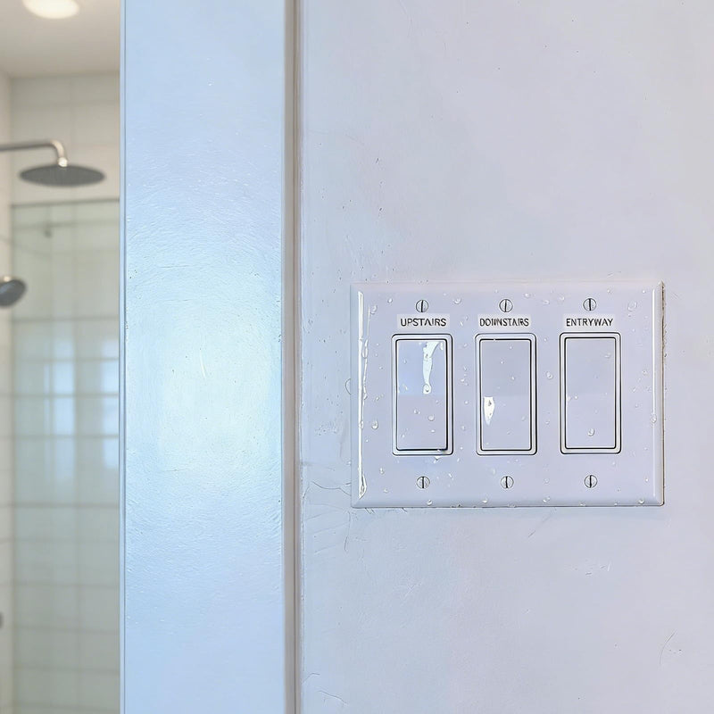 650 PCS Light Switch Labels, Clear Transparent with Text Light Switch Sticker Set for Home and Office Organization, with Tweezers