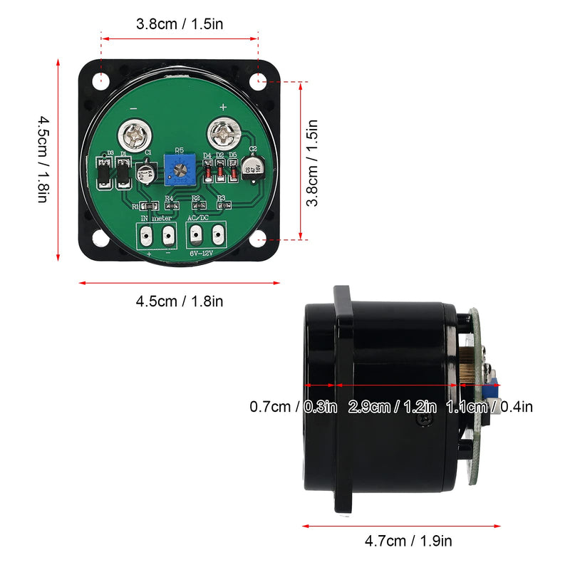 [Australia - AusPower] - Pongnas 2PCS VU Meters, Multimeter Tester Multimeters with Adjustable Resistor CQ-45-Y for DIY, Recording Studio, Mixer, Home Audio 