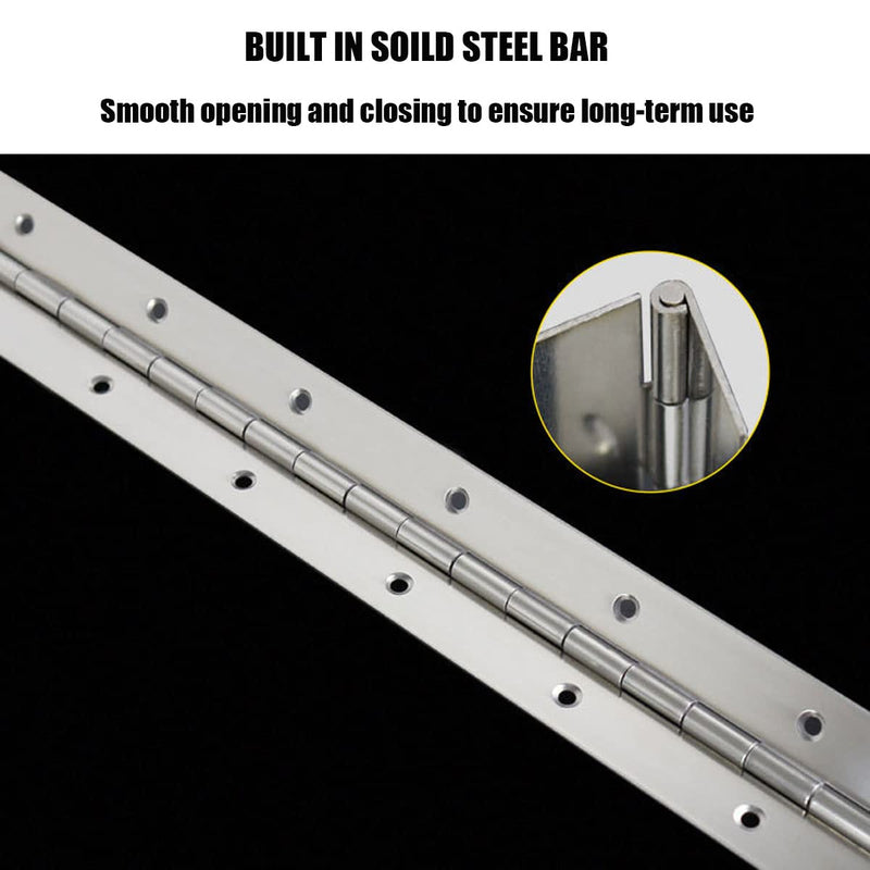 [Australia - AusPower] - 4PCS 18Inch Continuous & Piano Hinges, Heavy Duty Stainless Steel Piano Hinge, Smooth Polished Folding Continuous Hinge, 0.04inch Leaf Thickness, 1.2inch Open Width 