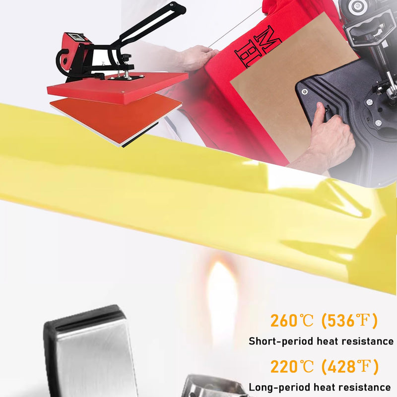 [Australia - AusPower] - YTFGGY Heat Tape for Sublimation, 3 Rolls Heat Resistant Tape, Heat Vinyl Thermal Sublimation Tape, No Residue, Electronics, Soldering, Circuit Board (10mm, Yellow) 