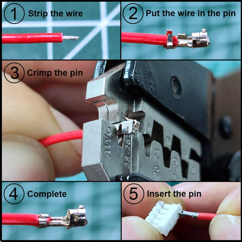 [Australia - AusPower] - JST PH 2.0 Connectors Pin Header and Ribbon Cable Wire Kit 2.0mm Pitch JST PH - 2/3/4/5/6/7/8 Female Pin Male Housing 