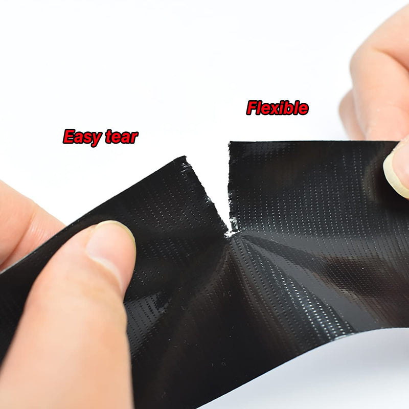 [Australia - AusPower] - XUXU 2 Pack Duct Tape Heavy Duty Waterproof Black Duct Tape, Strong Adhesive Duct Tape Bulk for Indoor Outdoor Repairs Tear by Hand, 40 Yards x 2 Inch Total 