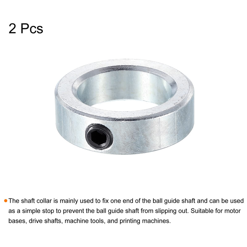 [Australia - AusPower] - MECCANIXITY Shaft Collar 1" Bore Zinc Plated Carbon Steel Set Screw Style Clamping Collars Silver Tone 2 Pack 1 Inch 