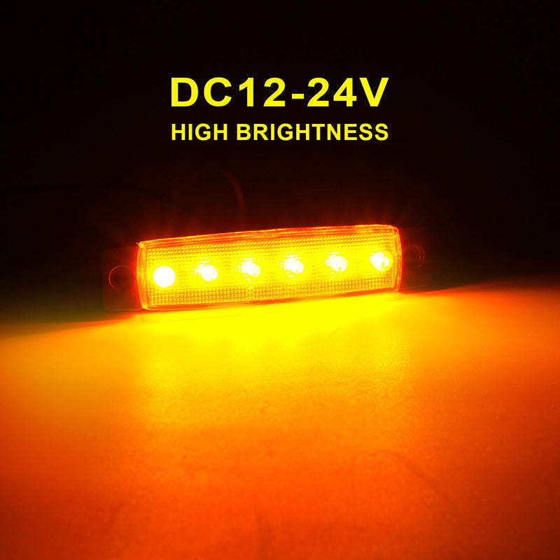 [Australia - AusPower] - 40 Pack 6 LED Trailer Marker Light, DC12-24V Clearance Side Indicator Lamp for RV Camper Truck Van Caravan Boat - Amber 