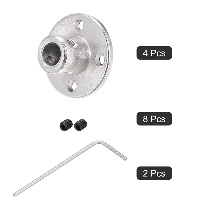 [Australia - AusPower] - MECCANIXITY 4pcs 6mm Flange Coupling Connector, Shaft Axis Fittings for DIY RC Model Motors, with 8pcs Fastening Screw 2pcs M1.5 Hex Wrench 
