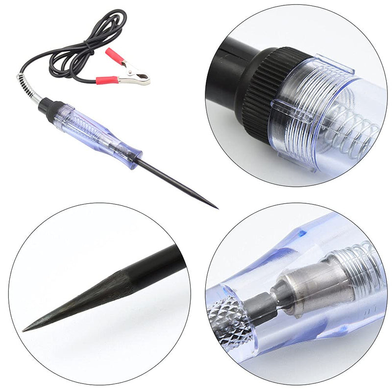 [Australia - AusPower] - 6-24v Car Truck Voltage Circuit Tester Electrical Wire Circuit Tester Automotive Circuit Tester for Low Voltage Systems Fuse Switch Wires, Black Transparent 