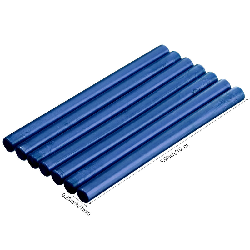 [Australia - AusPower] - Containlol 24 Pcs Glue Gun Sealing Wax Sticks for Wax Seal, Mini Envelope Glue Gun Sealing Wax for Wedding Invitations, Cards Envelopes, Snail Mails, Wine Packages, Christmas Gift Idea (Sea Blue) Sea Blue 