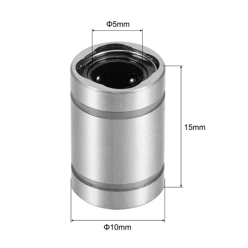 [Australia - AusPower] - uxcell 6pcs LM5UU Linear Ball Bearings, 5mm Bore 10mm OD 15mm Long Linear Bearing for CNC, 3D Printer 6 