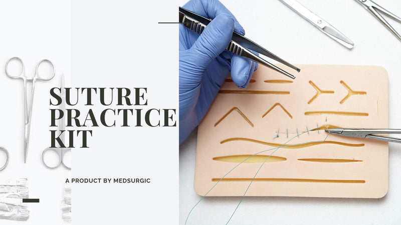 [Australia - AusPower] - Suture Practice Kit for Medical and Vet Students, Complete Real Skin Feel Open Surgical Complete Suture Training Set Silicone suturing pad Practice kit Model for Medical Student 