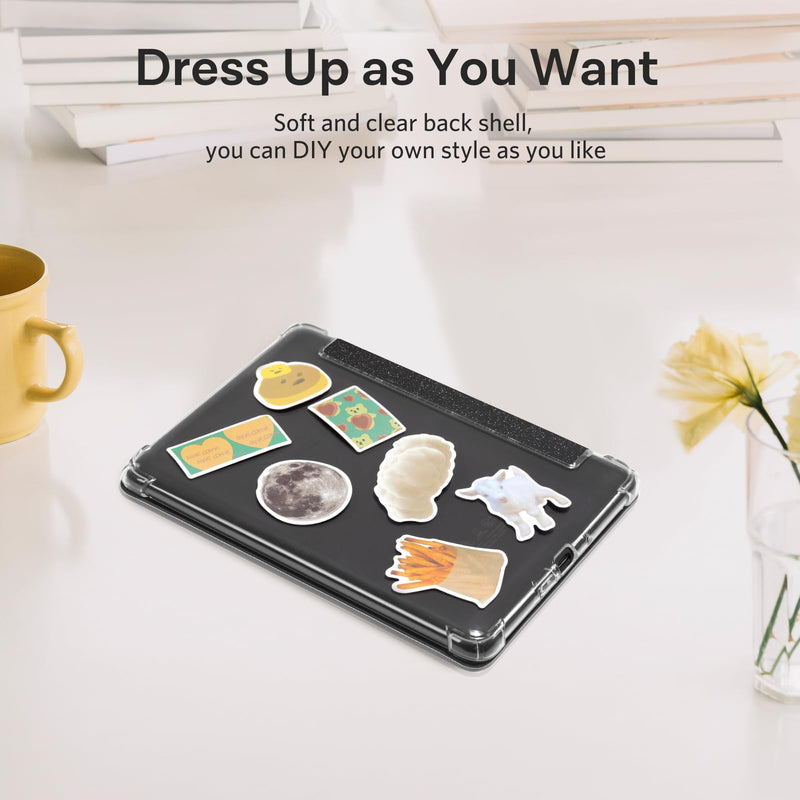 [Australia - AusPower] - CoBak Case for Kindle Paperwhite - New PU Leather Cover and Clear Soft Silicone Back Cover with Auto Sleep Wake Feature for Kindle Paperwhite Signature Edition (6.8" 11th Generation 2021 Released) L-Glitter Black 
