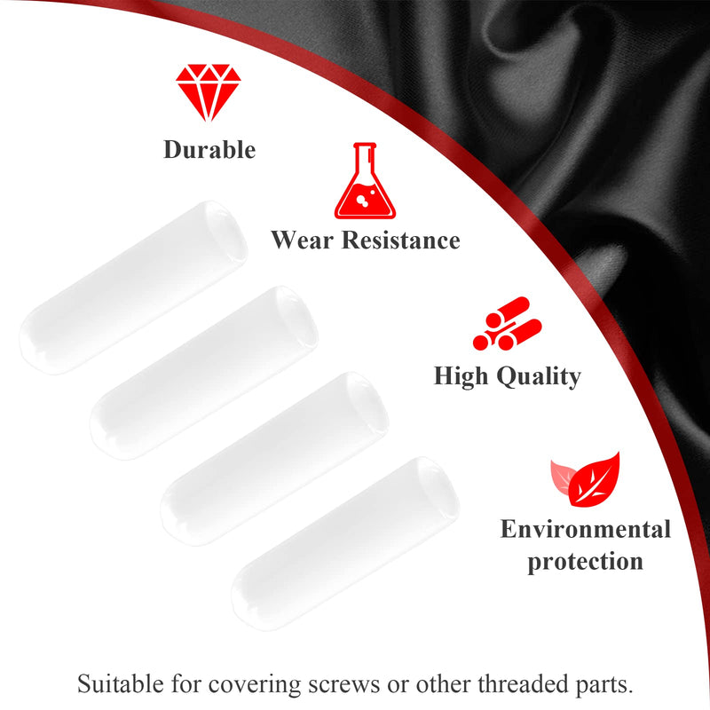 [Australia - AusPower] - 120Pcs Round Rubber End Caps 1/4" (6mm) ID Flexible Screw Thread Protectors White Bolt End Caps for Metal Tubing Rod Bolt 1/4"(6mm)ID 120 