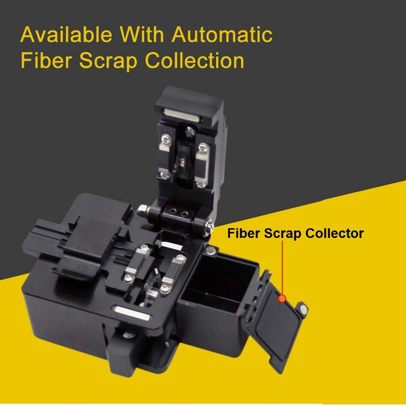 TM27 Optical Fiber Cleaver — High Precision Fiber Optic Cleaver with 16 Cleaving Spots & 48000 Cleaves, 3-in-1 Holder for 0.25mm 0.9mm 3.0mm Fiber, FTTH Fiber Cutter with Scrap Collector