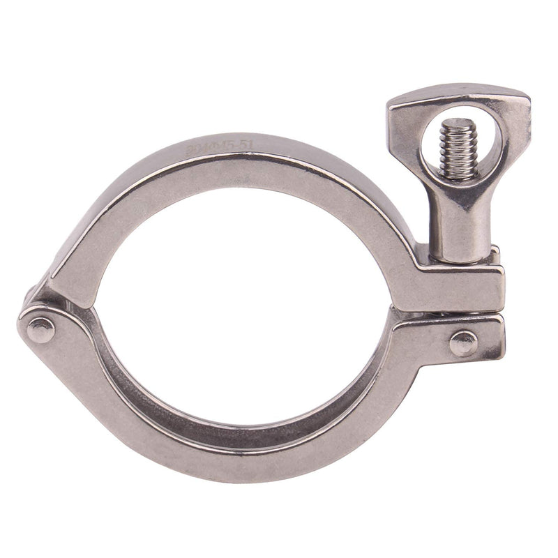 [Australia - AusPower] - DERNORD Tri-clamp Stainless Steel 304 Single Pin Heavy Duty Tri Clamp with Wing Nut for Ferrule TC with 1 pc Silicone Gasket (2" Tri-clamp+Silicone Gasket) (2 Inch Tri clamp Size: 2 Pack) 2 Inch Tri clamp Size: 2 Pack 