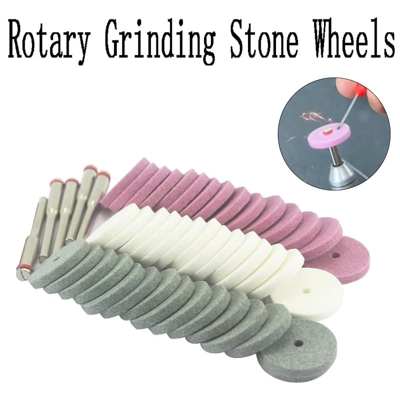 [Australia - AusPower] - 𝐉𝐔𝐍𝐋𝐈𝐗𝐍 50 Pcs Rotary Grinding Stone Wheels - 1/8" Shank Aluminum Oxide Mounted Grinding Wheel Sharpening Kits for Dremel 