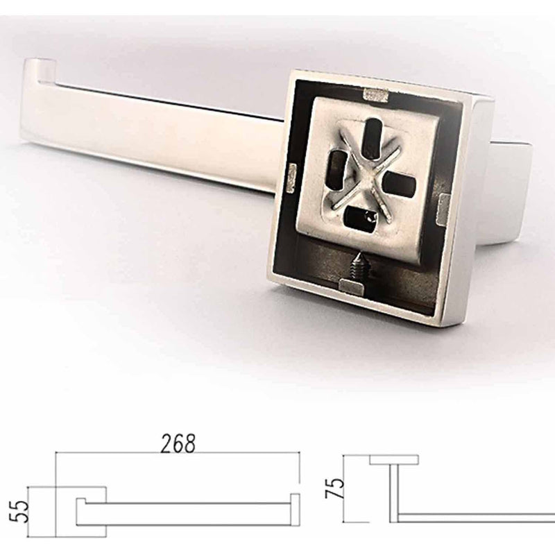 ThinkTop Lengthen Toilet Papaer Holder Towel Ring Luxury Wall Mount SUS304 Stainless Steel Square Towel Bar Holder, Mirror Polished Chrome Finished, Bathroom Accessories Mirror Polishing