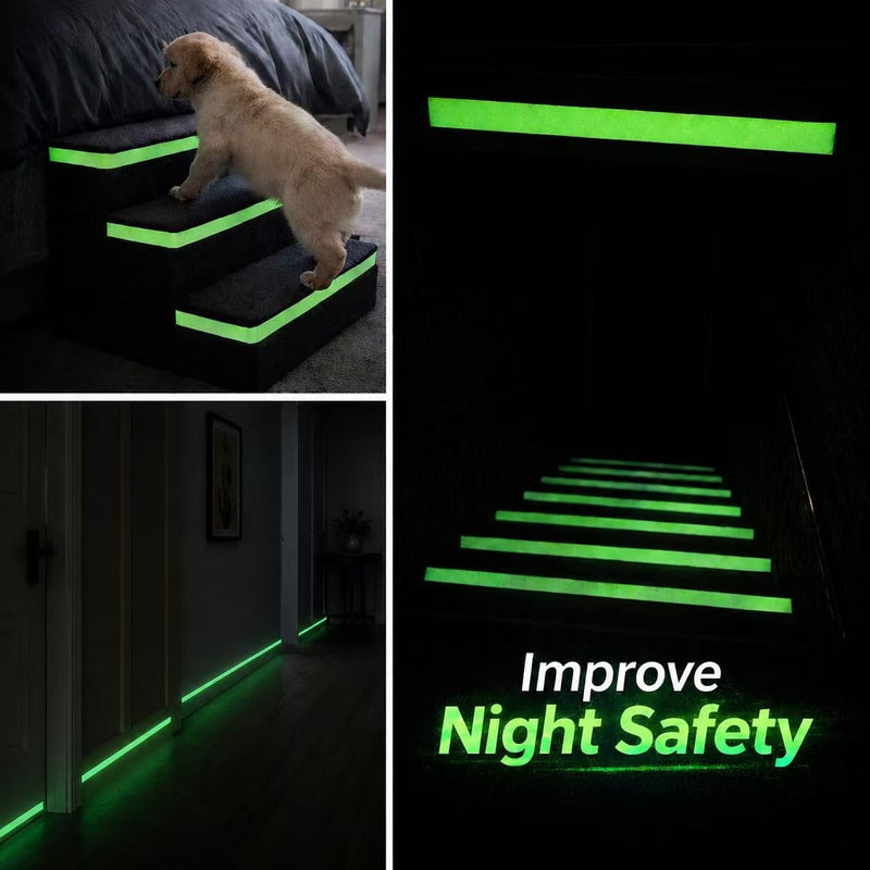 Glow in the Dark Tape 30 FT x 1 Inch, High Bright Luminous Tape for Safety and Decoration, Photoluminescent Glow Tape for Stair Edge, Halloween, Party Decorations, Green 1 Inch x 30 FT