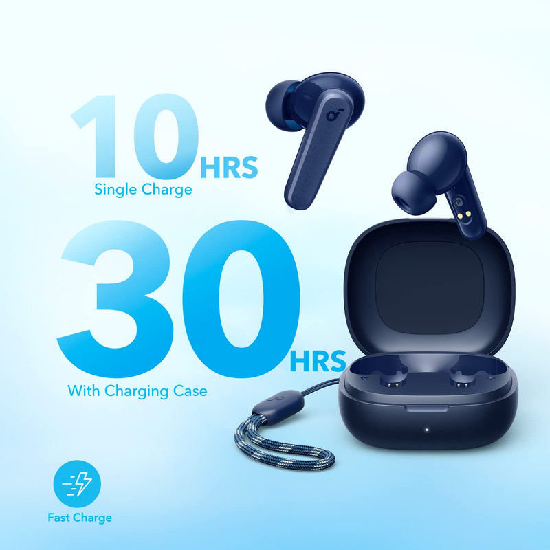 [Australia - AusPower] - Soundcore by Anker P20i True Wireless Earbuds, 10mm Drivers with Big Bass, Bluetooth 5.3, 30H Long Playtime, Water-Resistant, 2 Mics for AI Clear Calls, 22 Preset EQs, Customization via App Blue 