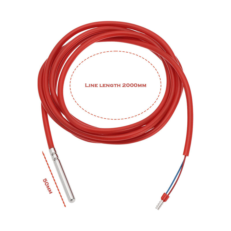 [Australia - AusPower] - 2pcs Waterproof NTC10K Thermistor Temperature Sensor Probes -50°C to +200°C Suitable for Heating and Controlling Solar Systems Heating Air Conditioning Ventilation Technology 2m Wire 
