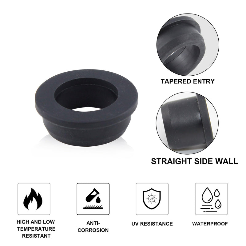 [Australia - AusPower] - 7/8" Drill Hole, 1/2" ID Silicone Rubber Grommets for Wiring, Automotive, Firewall Hole Plug, Top Hat Grommets for 5/8" OD Rubber or Vinyl Tubing in Hydroponic and Irrigation Systems, 10 Pack 1/2"ID, 7/8"DH 