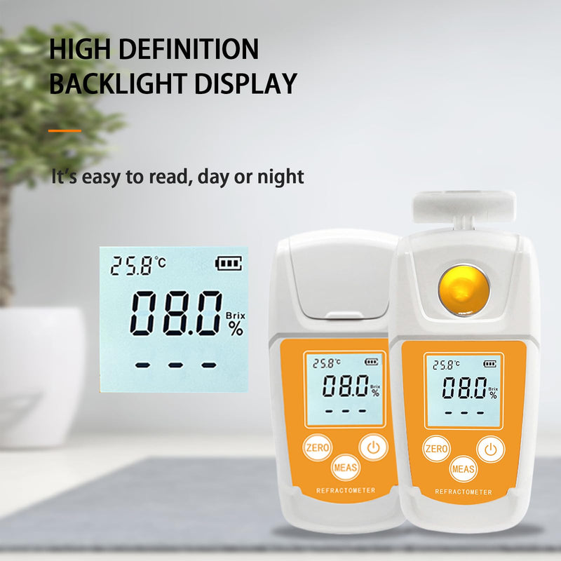 [Australia - AusPower] - 0-55% Brix Meter,High Precision Digital Brix Refractometer with ATC for Fruit,Juice,Beverages,Suger Content Measurement in Wine Making,Beer Brewing,Homebrew Kit 0-55%Brix 