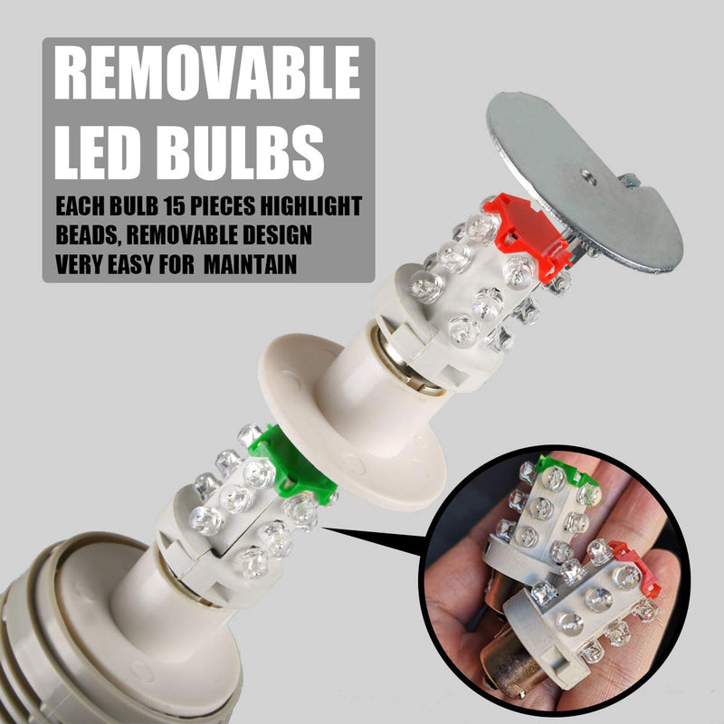 [Australia - AusPower] - LUBAN Industrial Signal Light, Column LED Alarm Tower Lamp Light Flash Indicator, 2-Layer Stack LED Warning Light for Safety (110V/Steady ON Light) 110V without Buzzer 