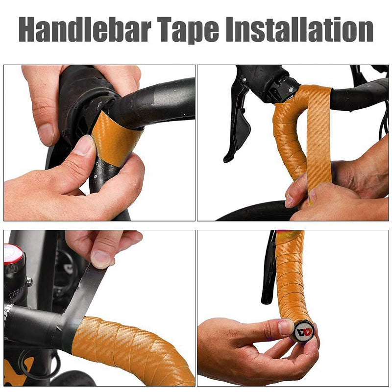 XhuangTech EVA Road Bike Handlebar Tapes, Bicycle Bar Tape, Cycling Handle Wraps (Gold) Gold