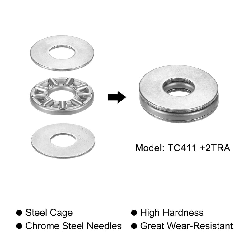 [Australia - AusPower] - uxcell TC411 Thrust Needle Roller Bearings with Washers 1/4" Bore 11/16" OD 5/64" Thickness 20pcs 1/4" x 11/16" x 5/64" 20 