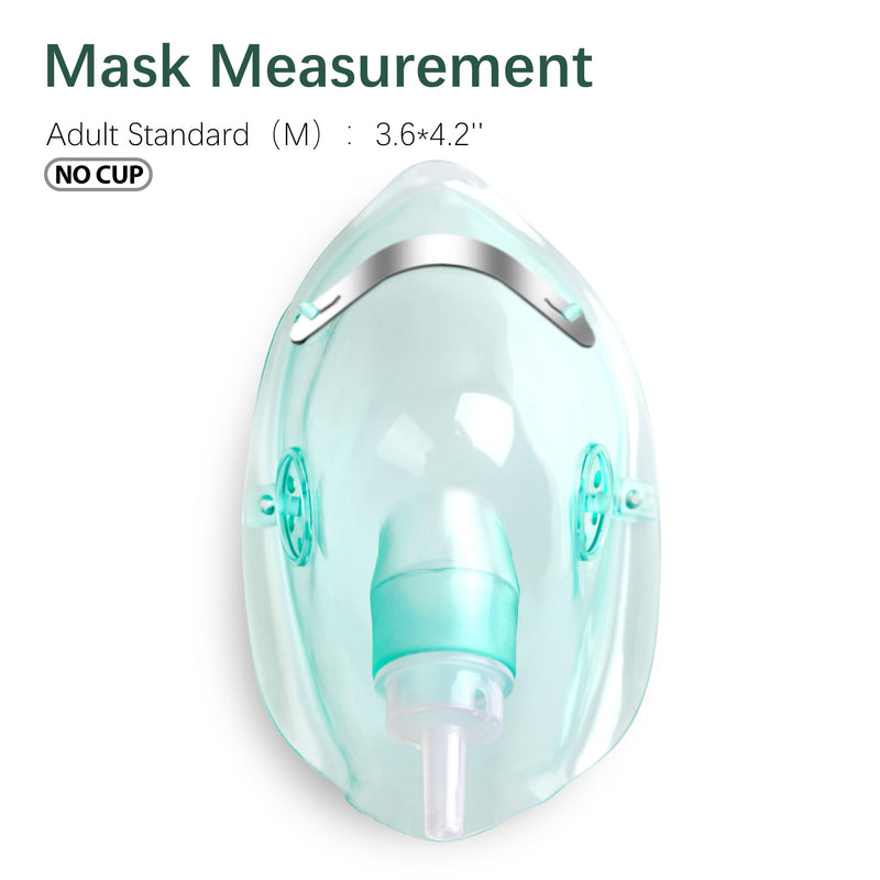 ANSNF 2 Pack Oxygen Mask for Face Adult with 6.6' Tube & Adjustable Elastic Strap - Size M - NO Cup Size M-2pcs