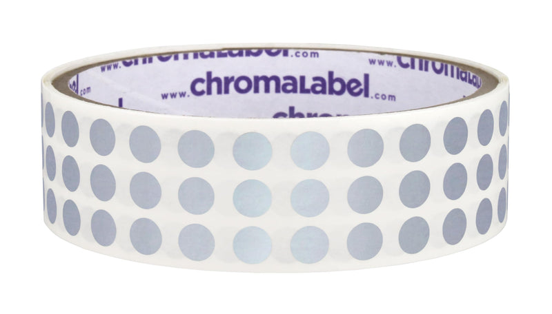 ChromaLabel 1/4 Inch Circle Sticker Labels, Circle Small Sticker Silver, Round Foil Labels, Permanent Colored Dot Stickers, Round Color Coding Labels, 1000 Sticky Dots per Roll, Metallic Silver 1/4"