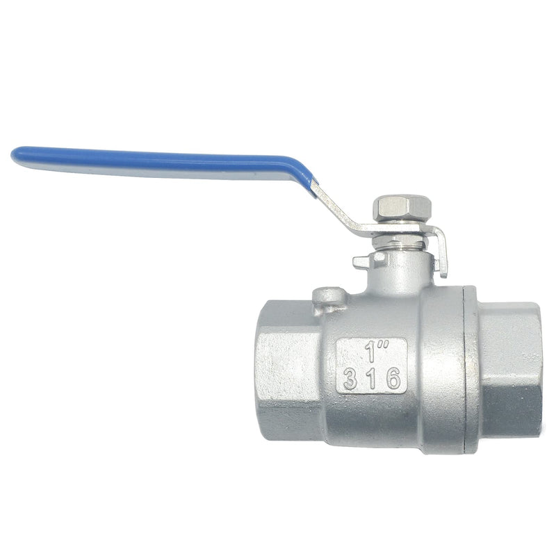 [Australia - AusPower] - 1" NPT Female SS 316 Stainless Steel Full Port Ball Valve Vinyl Handle WOG1000 1 Inch 