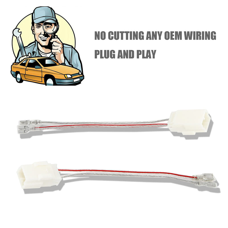 [Australia - AusPower] - RED WOLF Door Speaker Wiring Harness Adapter 2 PCS Replacement for 2002-2019 Jeep Wrangler JK, Chrysler, Dodge Vehicles Install Aftermarket Front Rear Door Speaker Wire Cable Plug Connector 