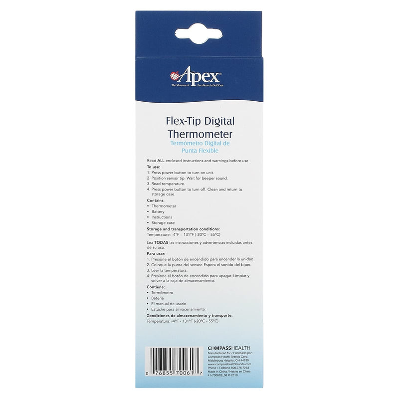 [Australia - AusPower] - Apex Oral, Underarm or Rectal Flex Digital Thermometer 