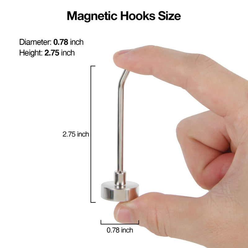 [Australia - AusPower] - Magnetic Hooks, 15 lb+ Heavy Duty Magnets Hook, 3 Inch Long Magnetic Cruise Hook for Hanging, Large Metal Magnetic Hooks for Cabins,Grill,Fridge,Refrigerator,Whiteboard,Kitchen,Coat,Wall,Door 