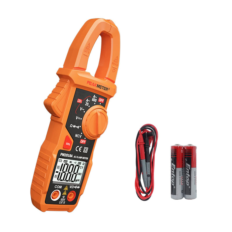 [Australia - AusPower] - Digital Clamp Meter Auto-Ranging Multimeter Amp Voltage Tester Measure AC Current 600 A, AC/DC Voltage, Resistance, NCV, LPF, Diodes, Continuity and Backlight for Electricians 