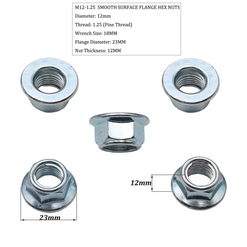 [Australia - AusPower] - M12 / 12mm x 1.25 Self Lock Flange Nuts M12x1.25 5 Pack M12 